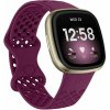 eses Silikónový remienok dierkovaný pre Fitbit Versa 3 a 4, Sense 1 a 2 - Veľkosť L, fialový