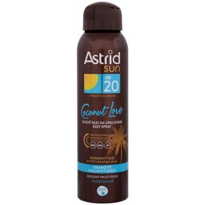 Astrid Sun Coconut Love Dry Easy Oil Spray, Opaľovací prípravok na telo, 150 ml,
