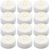 Sada čajových sviečok na batérie, s časovačom, biele, 12 ks