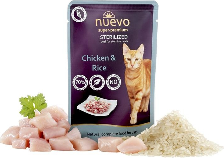 NUEVO cat Sterilized Chicken with Rice 16 x 85 g