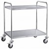 Servírovací vozík dvoupatrový, nerezová ocel | CONTACTO, 7004/002 inox