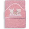 Interbaby osuška froté LOVE 100x100cm 1080 ružová