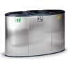Odpadkový kôš na triedený odpad, 3x 43 l, nerezový