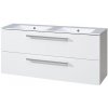 Mereo CN663 skrinka s dvojumývadlom 120 cm, biela/biela