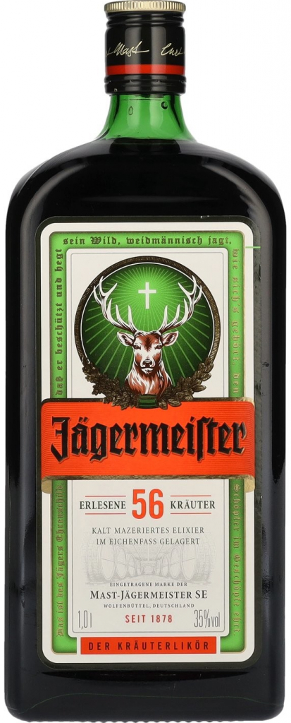 Jägermeister 35% 1 l (čistá fľaša)