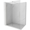 Mexen Velar, sprchová zástena s posuvnými dverami Walk-in 140 x 200 cm, 8mm číre sklo, brúsená oceľ, 871-140-000-03-97