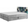 Čalúnená posteľ boxspring APPLE + úložný priestor + matrac + rošt - itaka 14/modrá / 160x200 / s vrchným matracom