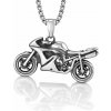 Prívesok z chirurgickej ocele Motorka Sportbike strieborná - včetně řetízku 2.5 mm/ 60 cm