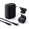 Mcdodo - Travel Adapter Mecha Series (CH-8442) - Cable Included, UK/US/EU Plugs, 65W, 2x Type-C, USB-A - Black