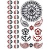 Mandala, kvetinky a ďalšie červenočierne motívy - henna nalepovacie tetovanie