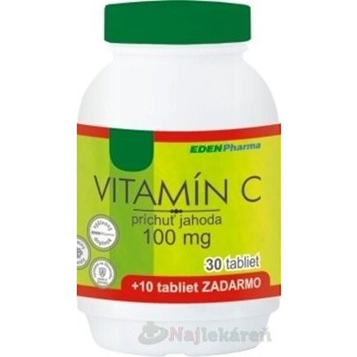 EDENPharma VITAMÍN C 100 mg príchuť jahoda