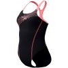 Speedo Medley Logo 1 Piece Black/Salmon Pink