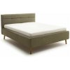 Zelená čalúnená dvojlôžková posteľ s úložným priestorom s roštom 180x200 cm Lotte – Meise Möbel