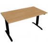 Hobis Pracovný stôl Motion, ZO, 2S, 140x70,5-120,5x80 cm, dub/čierna