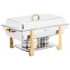 Chafing dish - GN 1/1 - zlaté akcenty - 9 l - 2 palivové články - Royal Catering RCCD-RT16 9LG