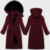 Dlha dámska zimná bunda MODA3168 bordová M