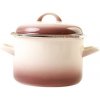 Metalac Hlboký smaltovaný hrniec Standard s pokrievkou, kapučíno, 22 cm, 5 l