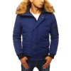 DStreet pánska zimná bomber bunda s kapucňou STREET tx3943 modrá