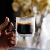 VIALLI DESIGN Carbon 80 ml 2 ks - termické skleničky na espresso s dvojitými sklenenými stenami