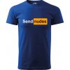Sablio Tričko s potlačou Send nudes - modré 3XL
