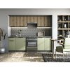 Halmar Kuchynská linka KSENIA 240 antracit/orech/svetlo zelená