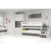ImportWorld Dětská patrová postel Romana 1 - 3 osoby – bílá - grafit, 80x200 s přistýlkou