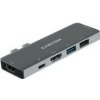 Canyon CNS-TDS05B 7v1 hub pre MacBook, USB-C Power delivery, 1xUSB 3.0, 1xUSB 2.0, 2xHDMI, TF a SD reader