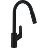 Kuchyňská baterie Hansgrohe Hansgrohe Focus 240 Virtuvinis Maištivas su ištraukiam dušeliu, Matt Black, 31815670