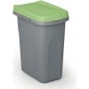 STEFANPLAST koš na tříděný odpad HOME ECO SYSTEM 15 l šedý, zelené víko