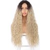 Blond paruka Blond kučeravá parochňa Carmen s tmavými korienkami a so sieťkou (Lace Front)