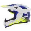 Prilba NOX N634 (biela/modrá/žltá fluo) L