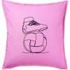 Futbalová lopta kopačka jedným ťahom - Vankúš 50x50 - 50x50 - Vrátane výplne ( Ružová )