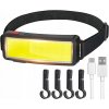 Čelová baterka LED čelová USB lampa vodotesná + upevňovacie prvky