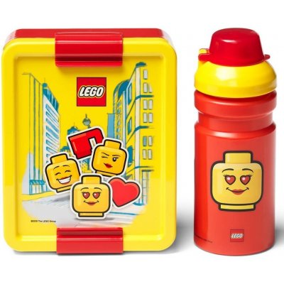 LEGO ICONIC Girl desiatový set fľaša a box žltá červená
