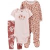 CARTER'S Set 3dielny body kr. rukáv, overal, legíny Pink Floral dievča LBB 6m 1N689910_6M