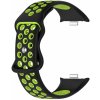 eses Silikónový dierkovaný remienok pre Xiaomi Redmi Watch 4, Smart Band 8 Pro a 9 Pro - Čierno zelený