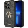 Guess PU 4G Metal Logo zadný kryt pre iPhone 14 Pro Grey