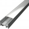 LED lišta povrchová S11 strieborná Dĺžka: 1m, Typ krytky: Mliečna krytka zaklapávacia (difúzor)