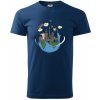 Cesta okolo sveta - Klasické pánske tričko - S ( Polnočná modrá )
