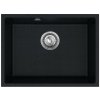 Sink Quality Crypton 60, kuchynský granitový drez 535x400x205 mm + chrómový sifón, čierna škvrnitá, SKQ-CRY.B.1KBO.60.X