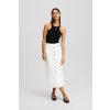 Karl Lagerfeld Button White Denim Skirt White Denim