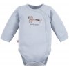 Eevi Body rozopínacie s dlhým rukávom Puppy Playtime modré - 68