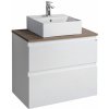 aqualine ALTAIR kúpeľňová skrinka s umývadlom, š. 67,6 cm, biela/dub emporio 8595703832864