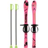 Detské lyže s viazaním a palicami Baby Mix 90 cm ružové