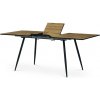 Autronic HT-921 OAK Jedálenský stôl, 140+40x80x76 cm, MDF doska, dyha divoký dub, kov, čierny lak