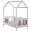 Detská buková posteľ so zábranou Drewex Casa Bambini 160x80x174 cm