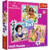 TREFL Puzzle Disney princeznej: Vaina, Locika a Snehulienka 3v1 (20,36,50 dielikov)