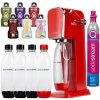 SATURÁTOR NA VODU SODASTREAM ART ČERVENÝ + 4 FĽAŠE + VRECÚŠKA SADA