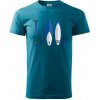 Paddleboard set - Klasické pánske tričko vyššej gramáže - 2XL ( Tmavý tyrkys )
