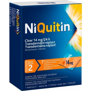 NiQuitin Clear 14 mg/24 h emp.tdm. 7 x 14 mg od 15,96 € - Heureka.sk